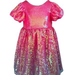 Lola and the boys BUBBLE GUM SHIMMER SEQUIN DRESS